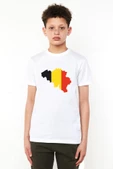 Euro 24 Belgium Beyaz Çocuk Bisikletyaka Tshirt thumbnail 1