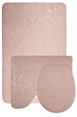 Bonny Home Ultrasoft Desenli 3lü Pudra Klozet Takımı Banyo Halısı Paspası Seti - 1