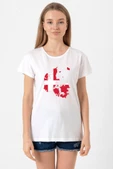 Euro 24 Denmark Beyaz Kadın Bisikletyaka Tshirt thumbnail 1