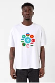 Türk Devletleri Teşkilat Beyaz Erkek Oversize Tshirt - 1