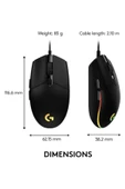 logitech   G G203 Lightsync Kablolu Oyuncu Mouse Siyah - 2