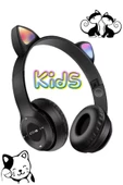 Bluetooth Kedi Kulaklık Aux Girişli Hafıza Kartlı Kulak Üstü Bluetooth Kedi Miyav Pisi Pisi Kulaklık - 3
