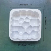 Silikon Büyük Kare Bulut Mousse Kek ve Pasta Kalıbı, 20 Cm H:4,8 - 2