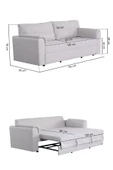 Kilim Mobilya Olivia Iki Kişilik Koltuk - Kanepe (130X130 ÖLÇÜLERİNDE YATAKLI) - 8