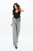 WIDE LEG Kadın Yüksek Bel Buz Mavi Jean 4412-25 DPL-857 - 1