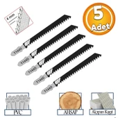 Plastik Ahşap MDF Kesim Dekupaj Testere Bıçağı Yedek 10 cm Metal Bıçak T144D Kakmacı 5 Adet Set - 1