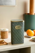 1 Adet Gofreli Gri & Rose Gold Çay Saklama Kavanozu 3 lt - 3