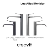 CREAVİT Lua Lavabo Bataryası Armatürü Metalik Gri LU1500GR - 4