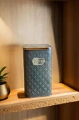 1 Adet Gofreli Gri & Rose Gold Kahve Saklama Kavanozu 3 lt - 5