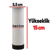 Ayarlanabilir Mobilya Kanepe Baza Koltuk Metal Destek Yükseltici Ayağı 15 cm Beyaz Ayakları 4 Adet thumbnail 3