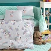 Hobby Poplin %100 Doğal Pamuk Bebek Nevresim Takımı-Mila Gri - 3