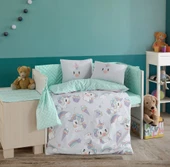 Hobby Poplin %100 Doğal Pamuk Bebek Nevresim Takımı-Mila Gri - 1