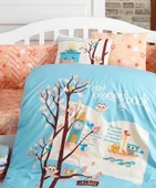 Hobby Poplin %100 Doğal Pamuk Bebek Nevresim Takımı-Dream Clock Mavi - 2