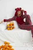 Fermuar Detaylı Kışlık Welsoft Polar Kadın Tulum Pijama Takımı - 10