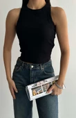HALTER YAKA KOLSUZ BLUZ-SİYAH RENK - 1