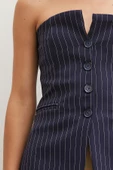 Çizgili Straplez Yelek Lacivert thumbnail 5