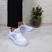 Bestof 074 Beyaz-beyaz Sneaker Düz Taban Hafif Rahat Spor Çift Ayakkabısı - 5