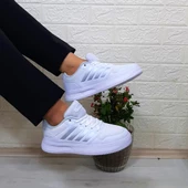 Bestof 074 Beyaz-beyaz Sneaker Düz Taban Hafif Rahat Spor Çift Ayakkabısı - 3