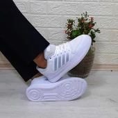 Bestof 074 Beyaz-beyaz Sneaker Düz Taban Hafif Rahat Spor Çift Ayakkabısı - 2