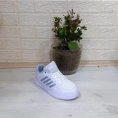 Bestof 074 Beyaz-beyaz Sneaker Düz Taban Hafif Rahat Spor Çift Ayakkabısı - 8