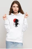 Violet Evergarden Anime Dark Poster Beyaz Kadın 3ip Kapşonlu Sweatshirt - 1