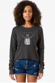 Dark Mono Füme Ekstra Uzunkol Sweatshirt - 1