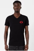 Cobra Kai Logo Siyah Erkek V yaka Tshirt - 1