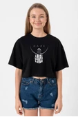 Dark Mono Siyah Kadın Crop Tshirt - 1