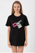 Mr Beast Dollar Bill Siyah Kadın Oversize Tshirt thumbnail 1