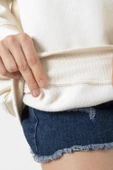 Kırım Tatar Tamga Ekru Kadın 2ip Sweatshirt - 3