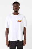 Sarı Kırmızı Batsman Beyaz Erkek Oversize Tshirt thumbnail 1