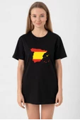 Euro 24 Spain Siyah Kadın Oversize Tshirt thumbnail 1