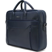 Cambridge Polo Club Suni Deri Evrak Çantası Lacivert PLEVR50092-L thumbnail 4