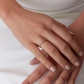 8 Ayar Altın Tektaş Burgulu Kadın Yüzük - 2