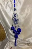 Deprem Zili Çanı Duvar Rüzgar Çanı Zili Feng Shui Ejderha Yılı Koruyucu Telkari Fatıma Eli 5 Çanlı Nazar Boncuğu Objeli thumbnail 5