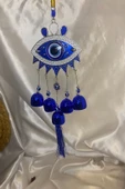 Deprem Zili Çanı Rüzgar Çanı Zili Feng Shui Ejderha Yılı Koruyucu Telkari Göz NAzar Boncuğu Objeli thumbnail 3