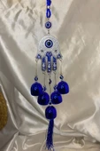 Deprem Zili Çanı Duvar Rüzgar Çanı Zili Feng Shui Ejderha Yılı Koruyucu Telkari Fatıma Eli 5 Çanlı Nazar Boncuğu Objeli thumbnail 1