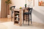 Vista Eylül Bar Raflı Mutfak Masa Takımı 50x120 - 11