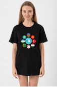 Türk Devletleri Teşkilat Siyah Kadın Oversize Tshirt thumbnail 1