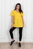 Kadın V yaka Yırtmaçlı  T-Shirt 8783-22 - 6
