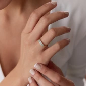 8 Ayar Altın Mineli Şık Kadın Yüzük - 3