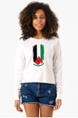 Watermelon Palestine Flag Ekru Ekstra Uzunkol Sweatshirt thumbnail 1