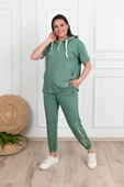 Kadın Kapüşonlu Büyük Beden Eşofman Takımı 3759-23 - 2