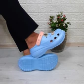 Sonimix 16001 Bebemavisi-pudra Kalın Tabanlı Taşlı crks Bayan Terlik thumbnail 2