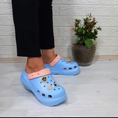 Sonimix 16001 Bebemavisi-pudra Kalın Tabanlı Taşlı crks Bayan Terlik thumbnail 4