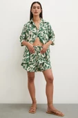Yaprak Desenli Şortlu Takım Yeşil - 4