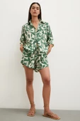 Yaprak Desenli Şortlu Takım Yeşil - 5