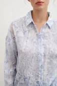 Damla Desenli Gömlek Mavi thumbnail 4