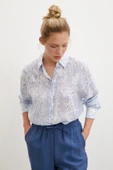 Damla Desenli Gömlek Mavi thumbnail 1