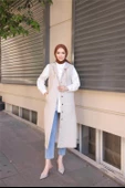 Kapşonlu Çıtçıtlı Kolsuz Cepli Uzun Kapitone Yelek - 71195.026 - Bej - 2